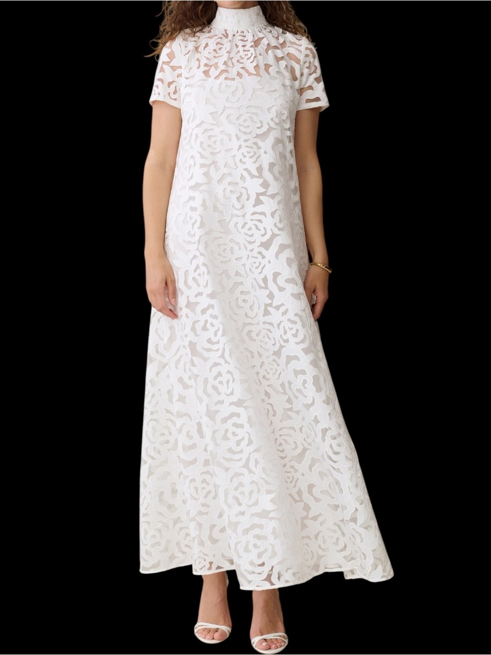 Few Moda o.p.t. Elenora Dress Sheer Overlay Slip White Bridal Wedding NWT